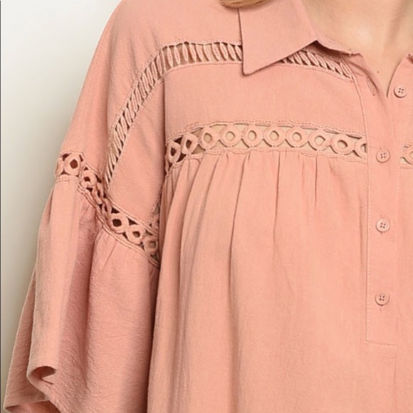 💕 Blush Crochet Detail Tunic Dress - Picture 4 of 6
